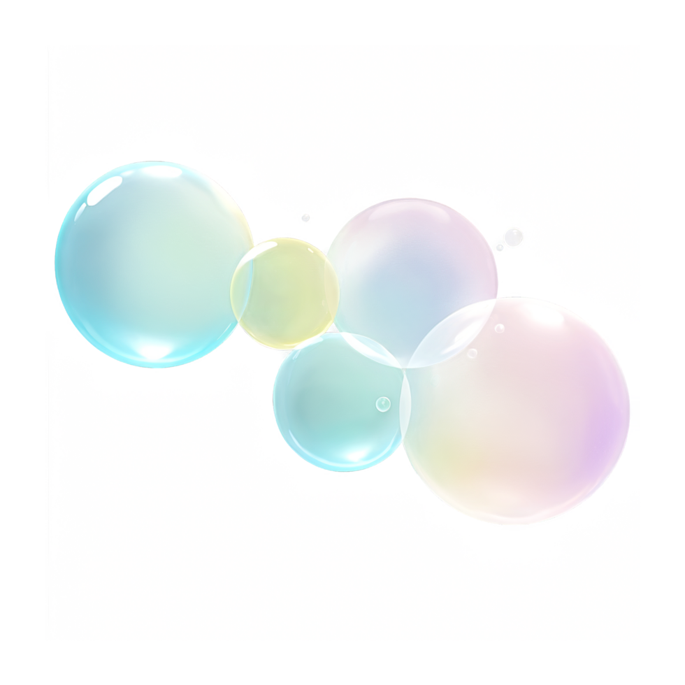 Soap foam bubbles isolated on transparent background png