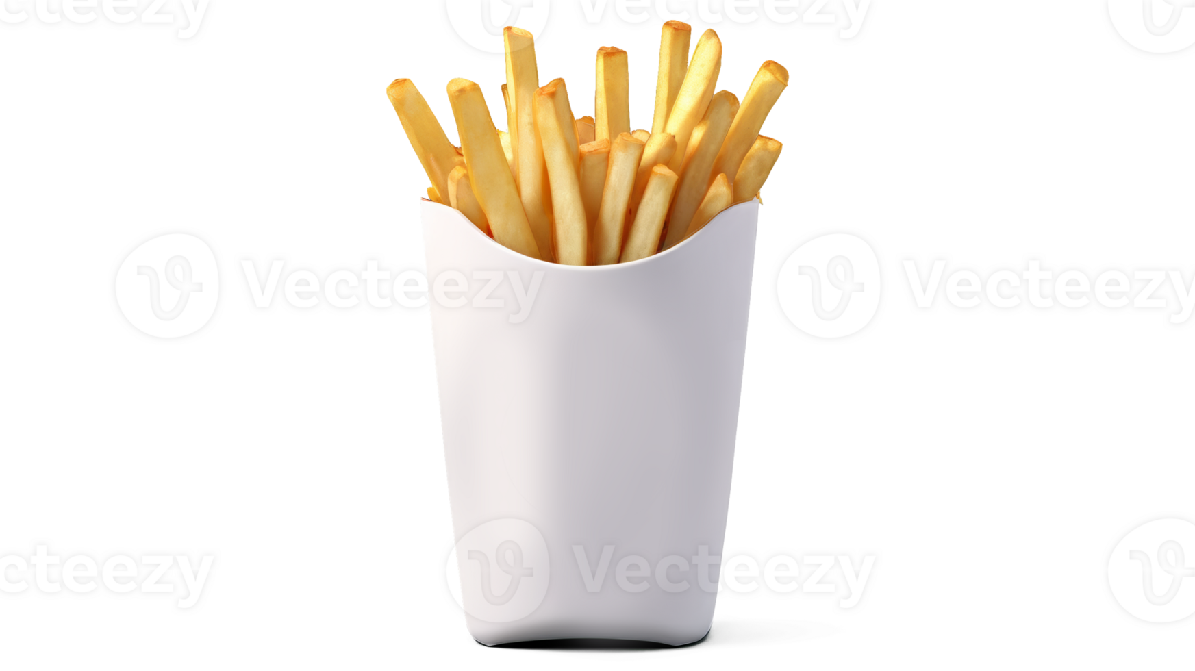 French fries or potato fries with salt taste isolated on transparent background png