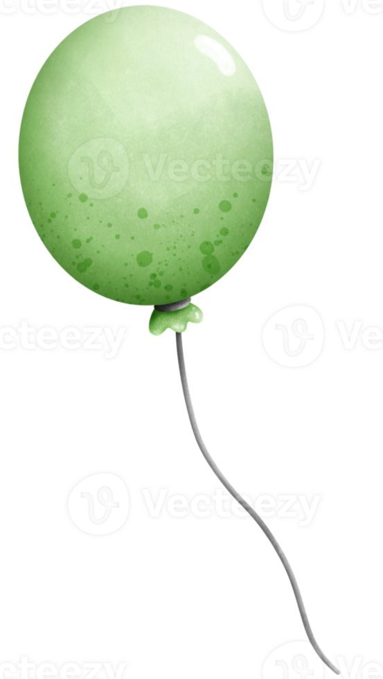 Green balloons floating in the sky png