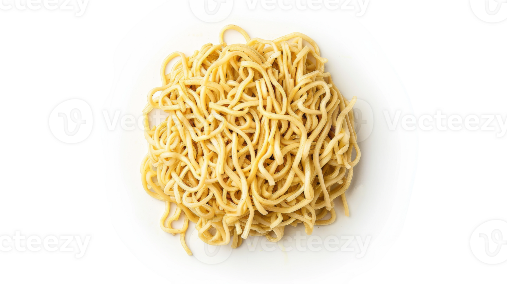 Minimalist Top-Down Noodle Isolation on the transparent background, Format png