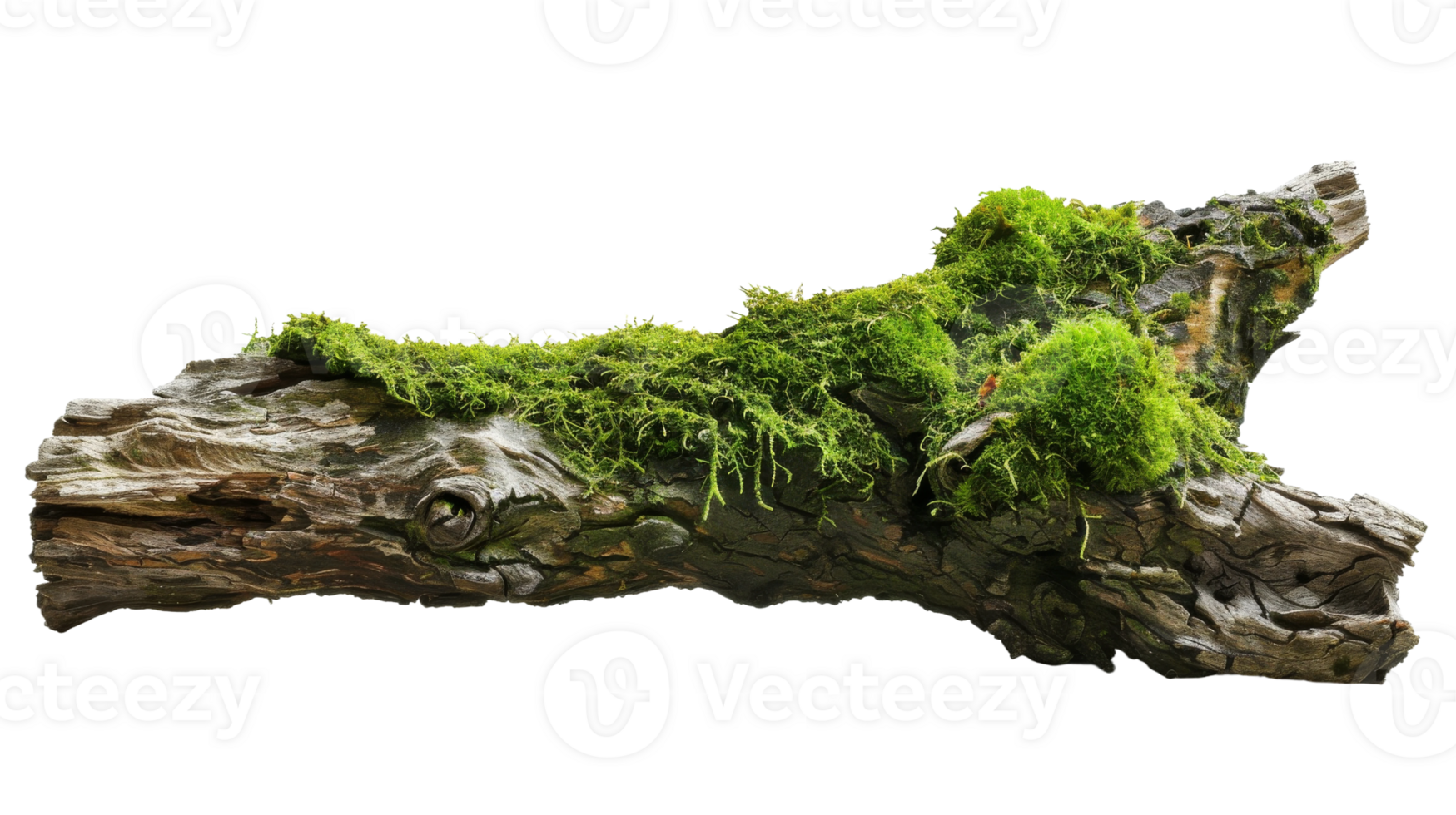 Mystical Mossy Trunk on the transparent background, Format png