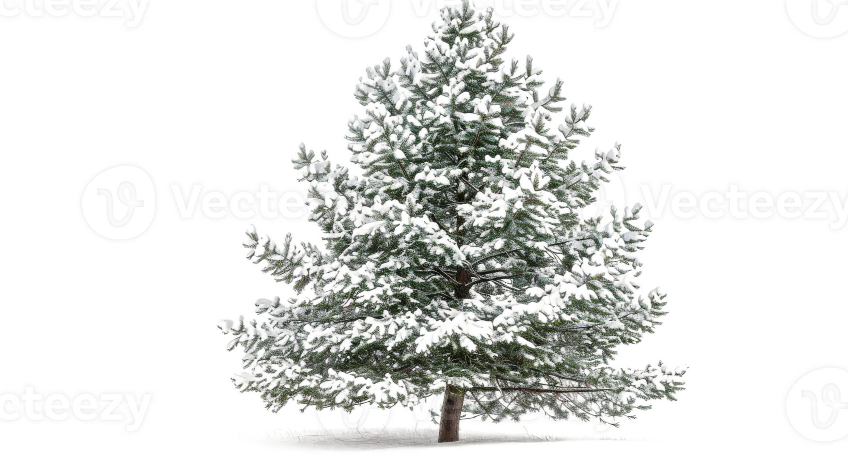 Majestic Snowy Pine Tree on the transparent background, Format png