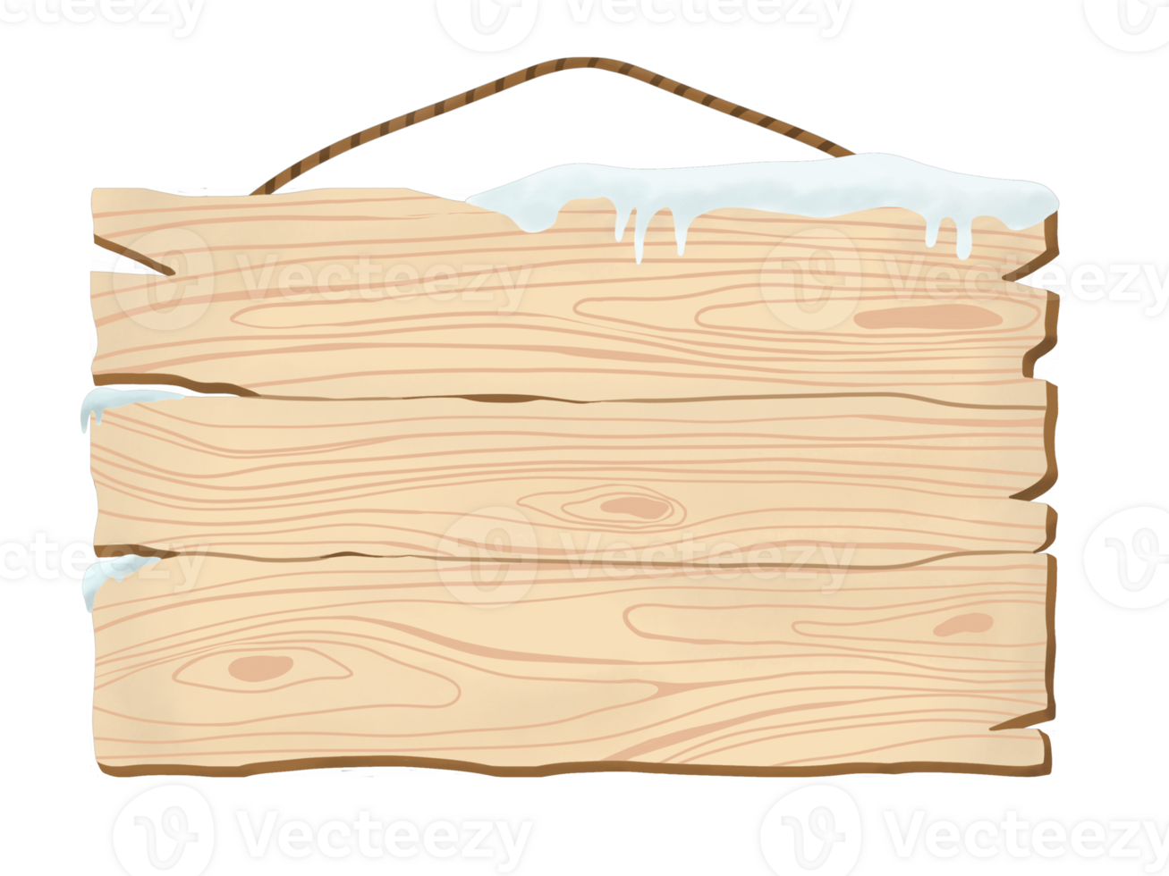 Snowy Hanging Wooden Board Illustration png