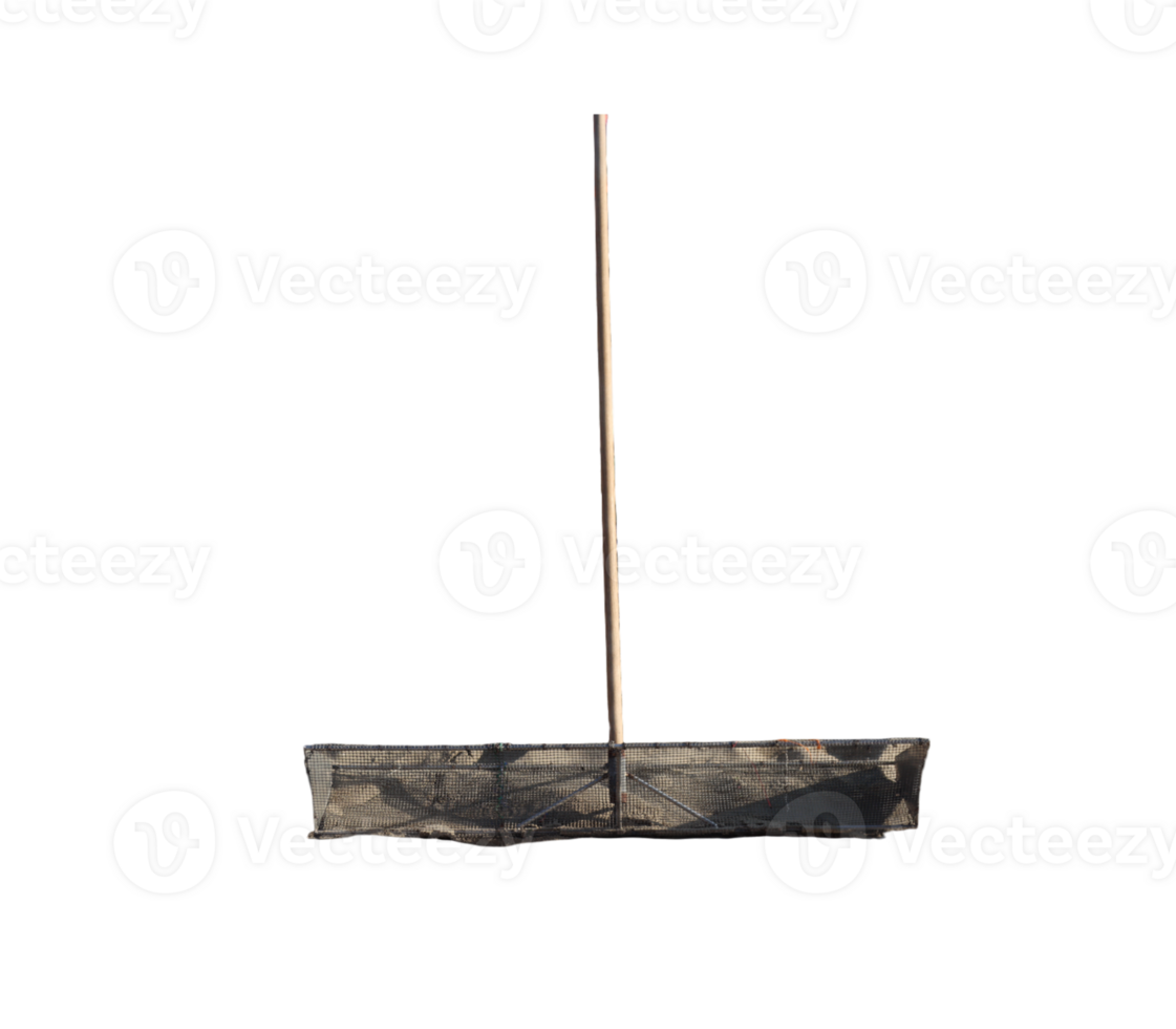 Wooden broomstick with worn bristles isolated on transparent background png
