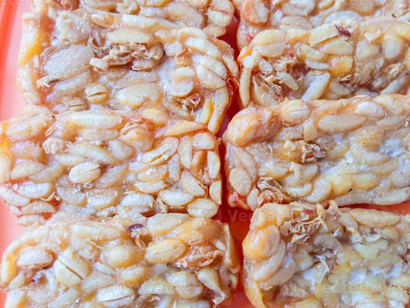 Close up texture of fried tempeh photo
