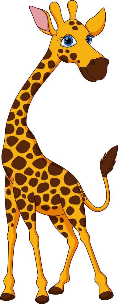 Cute giraffe cartoon vector