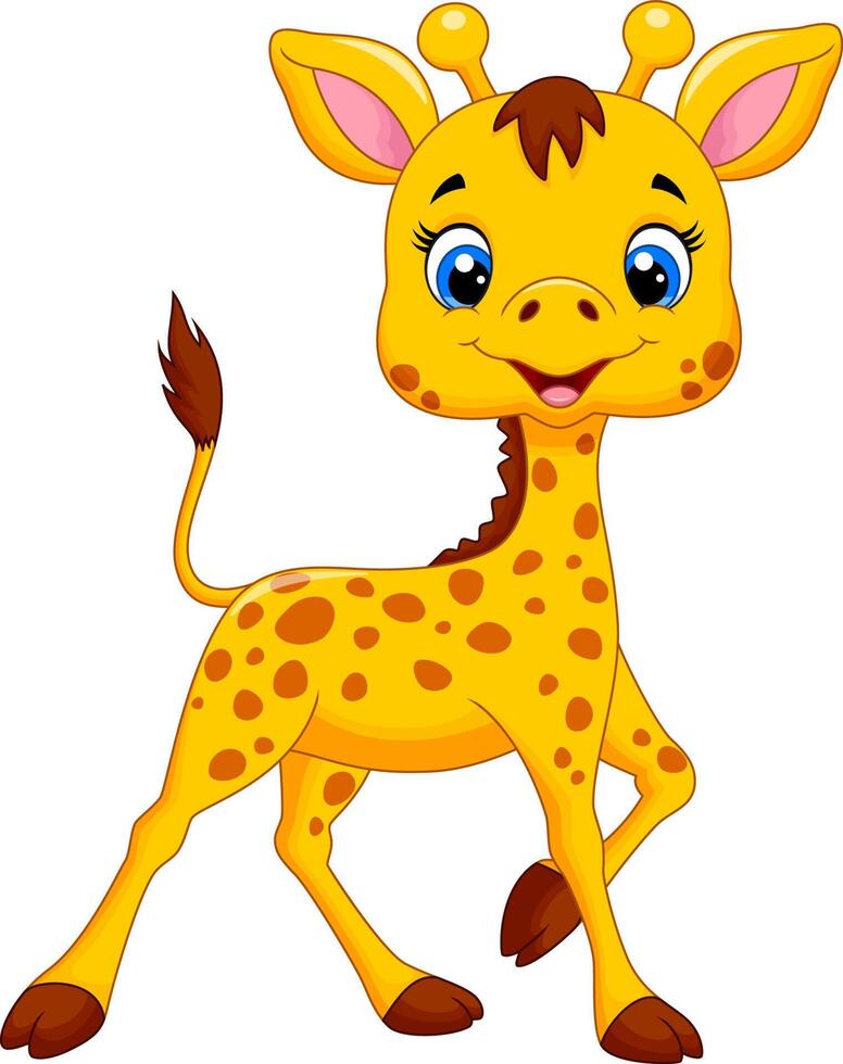 Cute giraffe cartoon vector