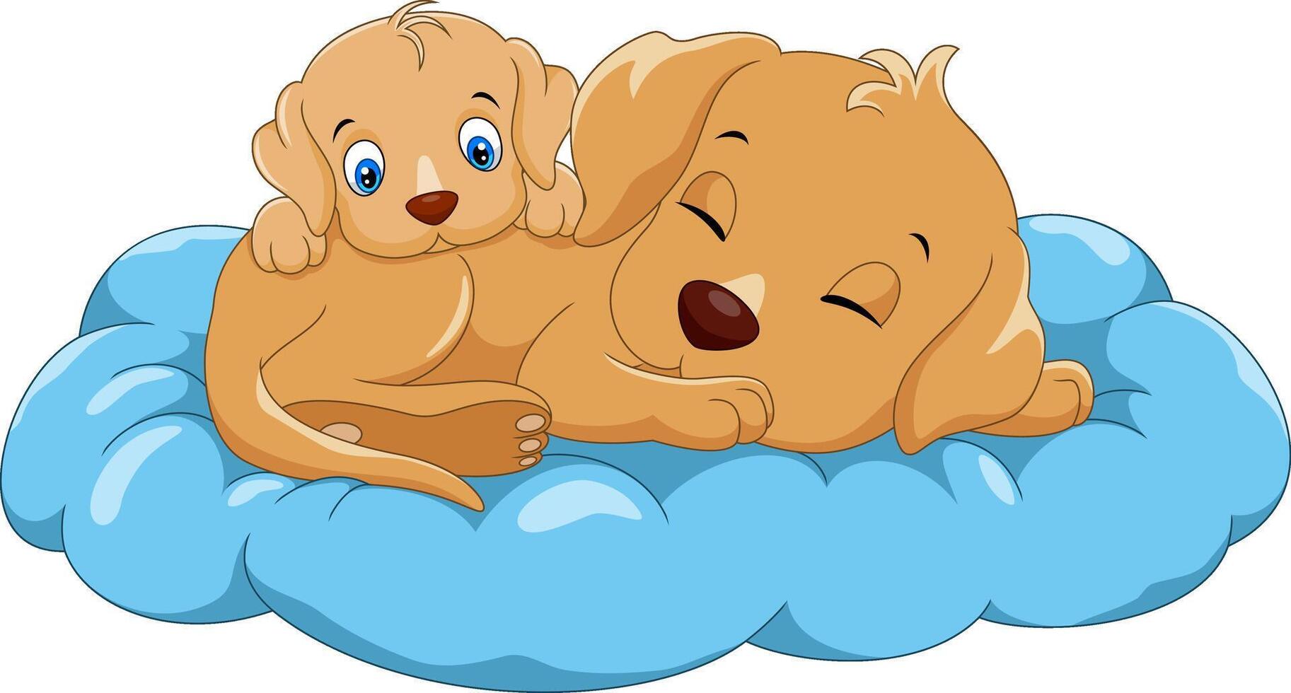 Cartoon cute sleeping dog isolated on white background vector