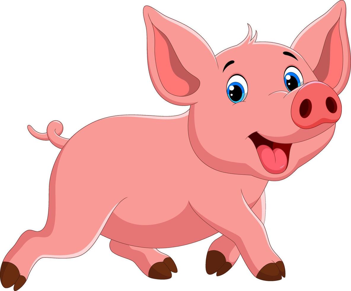 Cute pig cartoon isolated on white background vector