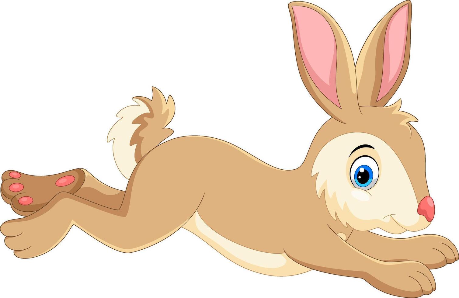 Cartoon happy rabbit running vector