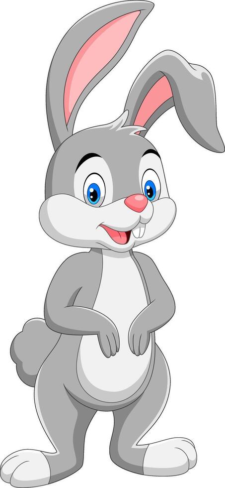 Cartoon cute rabbit isolated on white background vector