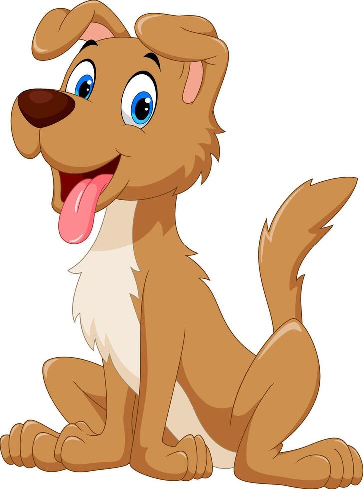 Cute little dog cartoon on white background vector