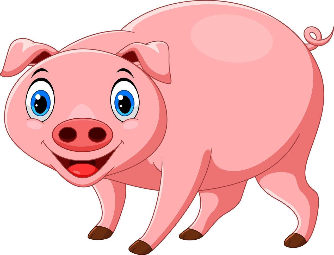 Cute pig cartoon isolated on white background vector