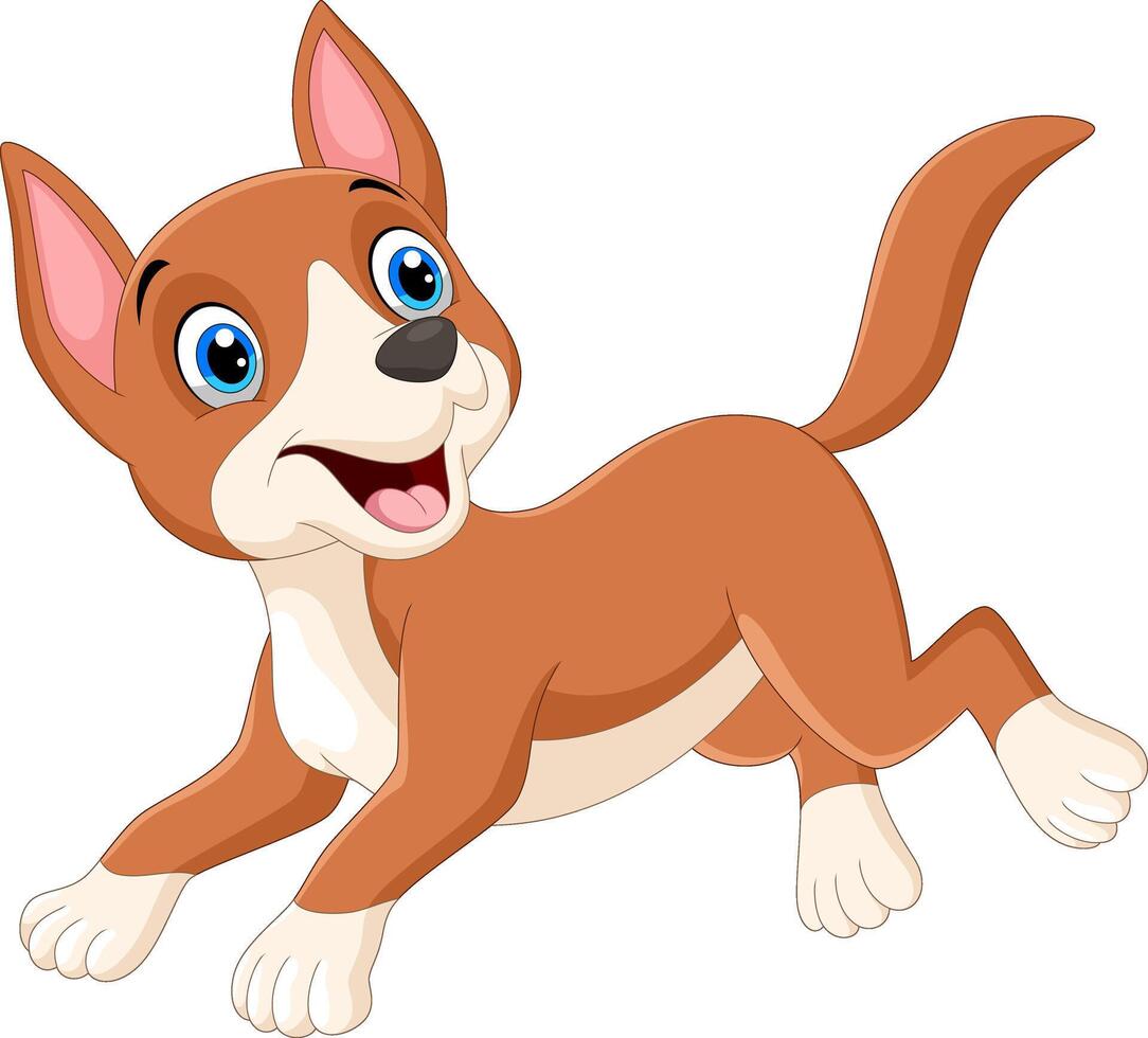 Cute dog cartoon running vector