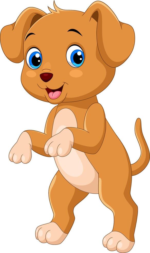 Cute little dog cartoon isolated on white background vector