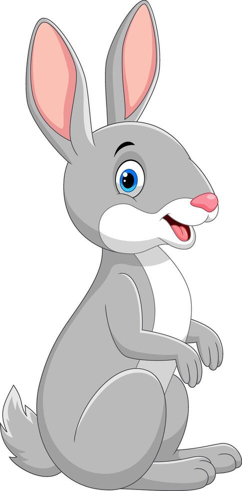 Cartoon cute rabbit isolated on white background vector