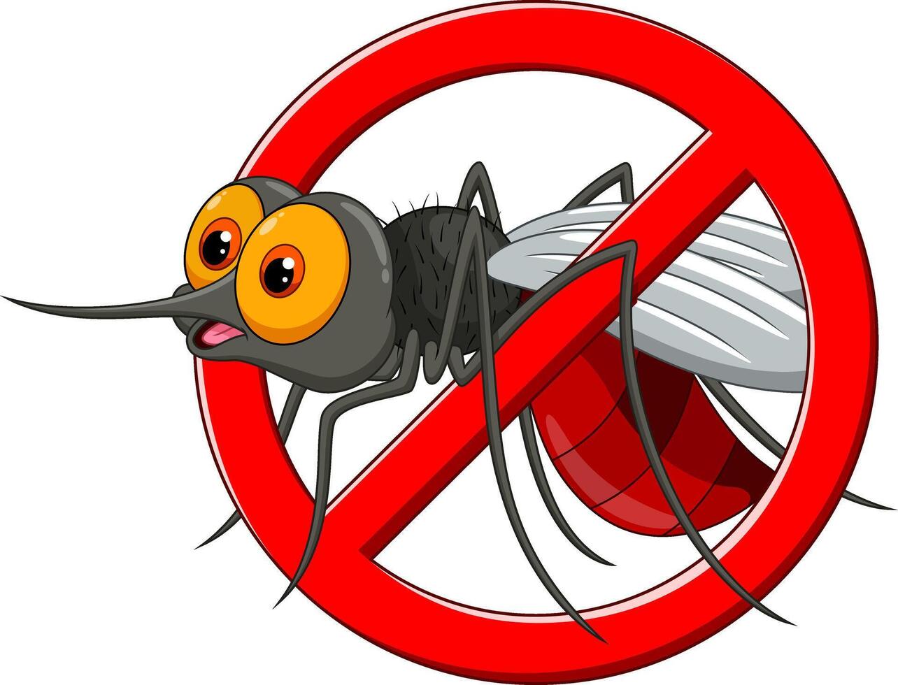 Stop mosquito cartoon isolated on white background vector