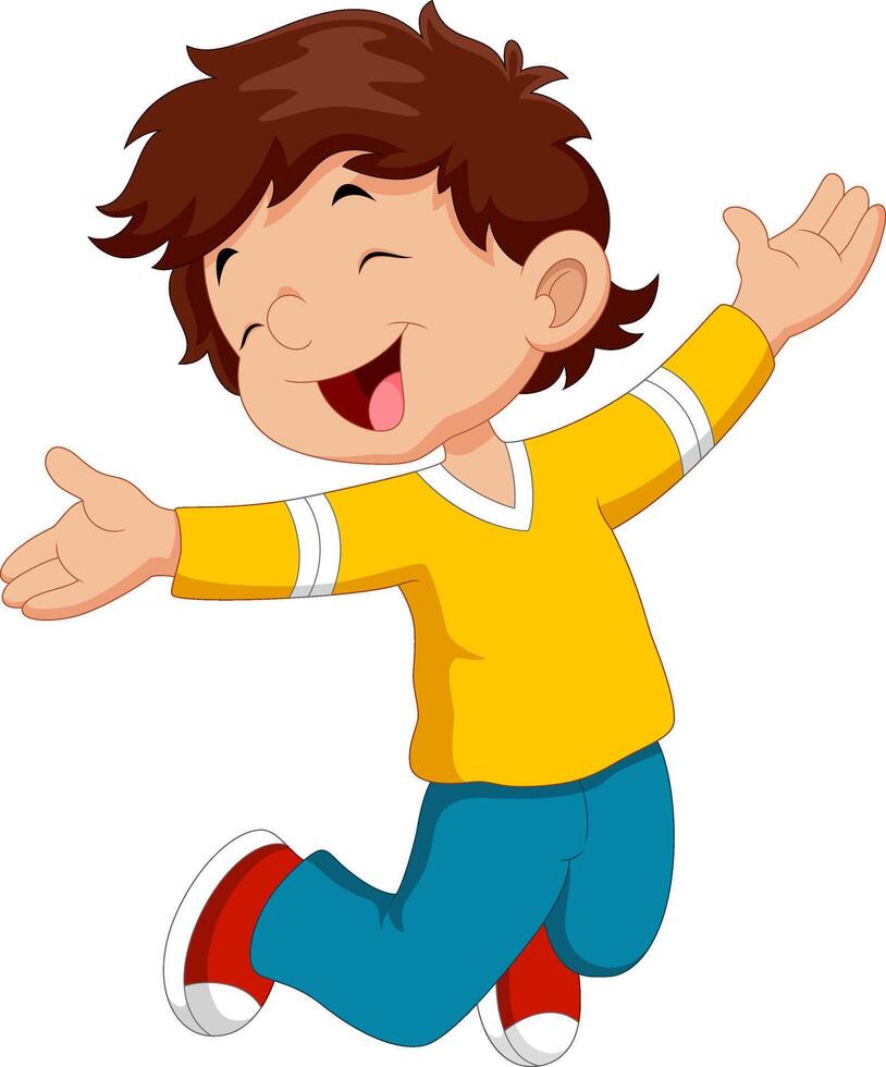 Happy boy and jump vector