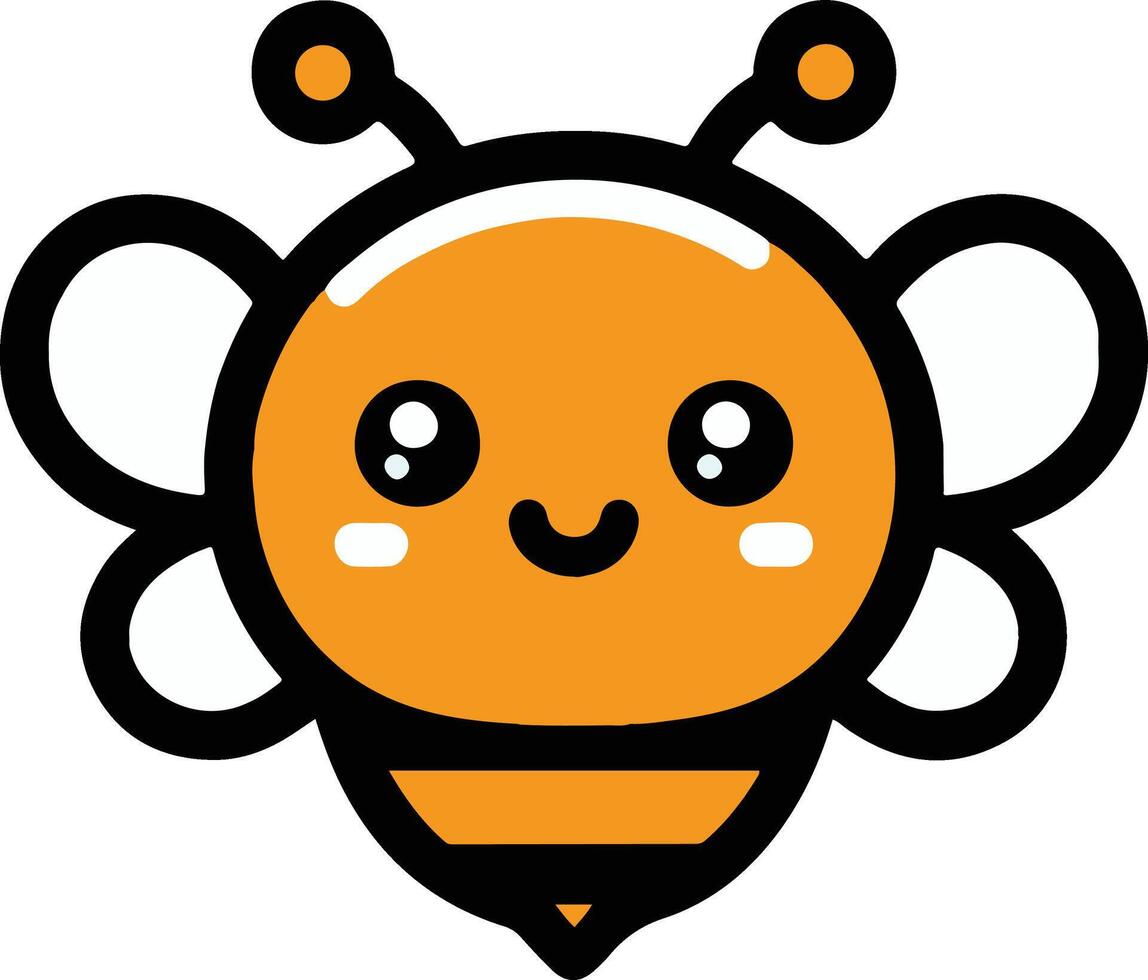 Cute Bee illustration with white background vector