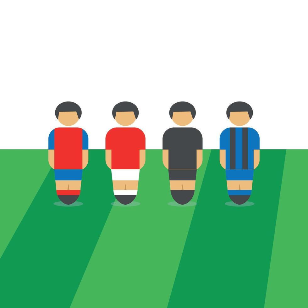 illustration of a soccer player's jersey character template being formed. vector