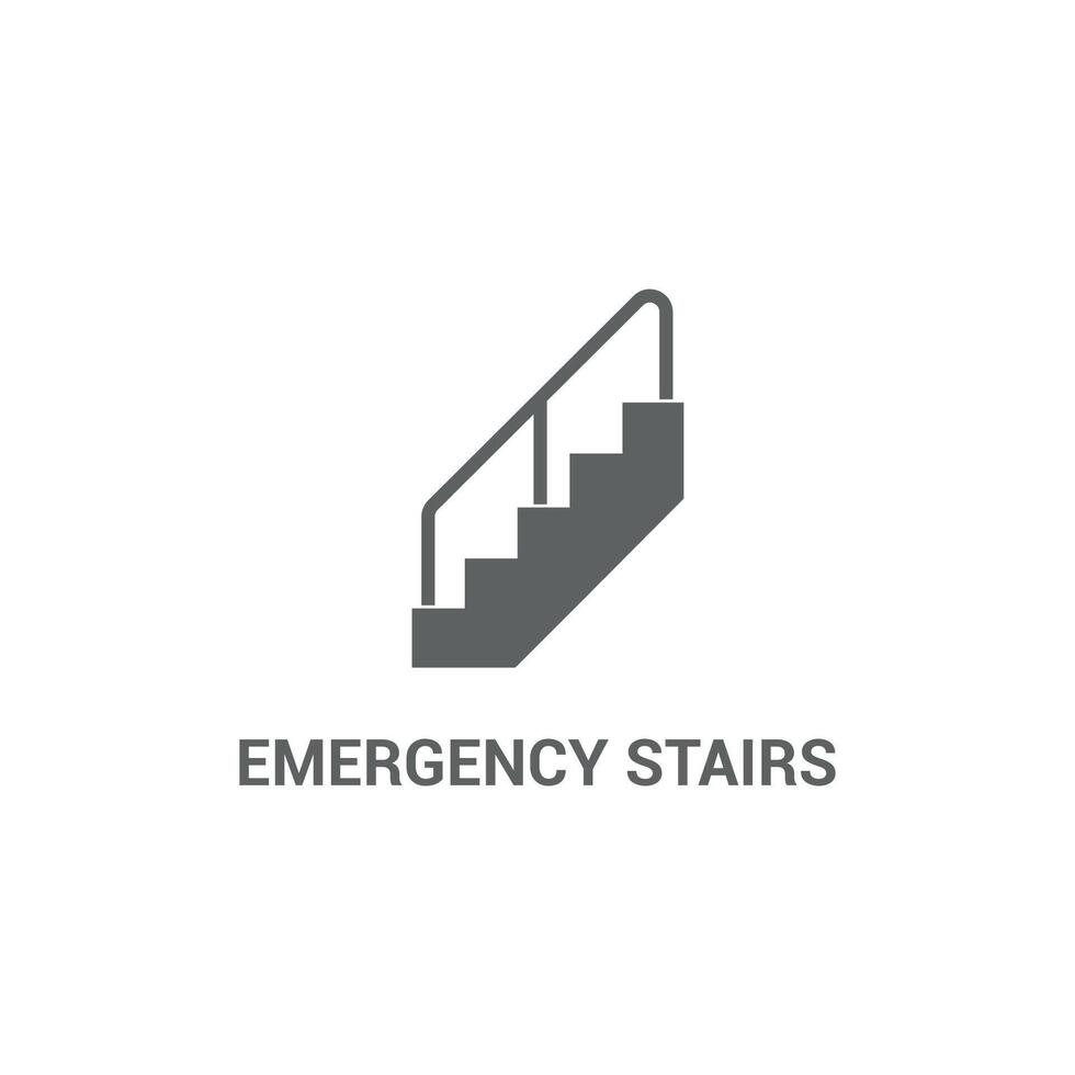 illustration of minimalist outline design of emergency stairs. vector