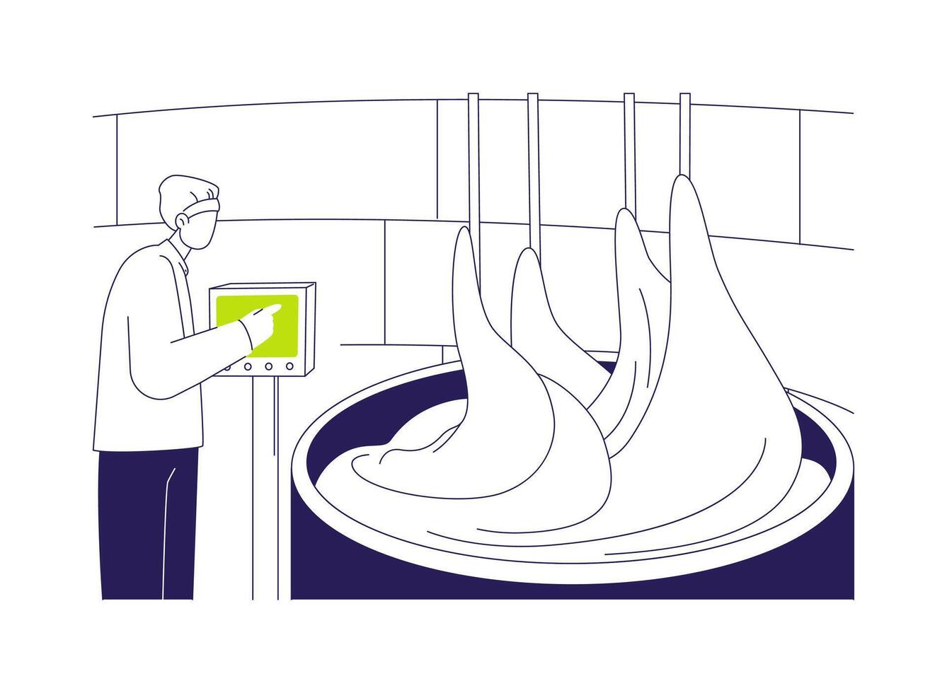 Dough mixing abstract concept illustration. vector