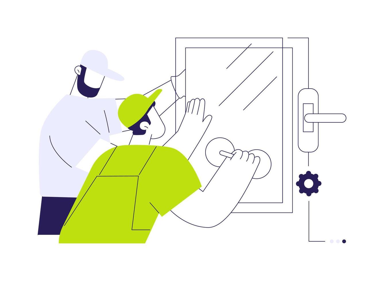 Window installation abstract concept illustration. vector