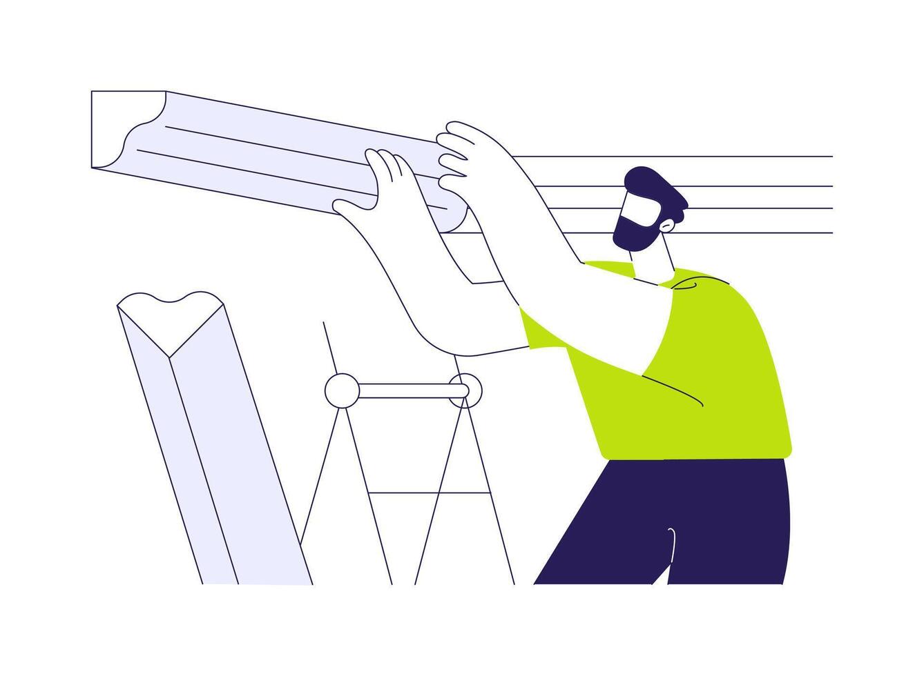 Place wall trim abstract concept illustration. vector