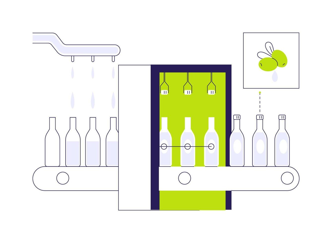 Olive oil packaging abstract concept illustration. vector