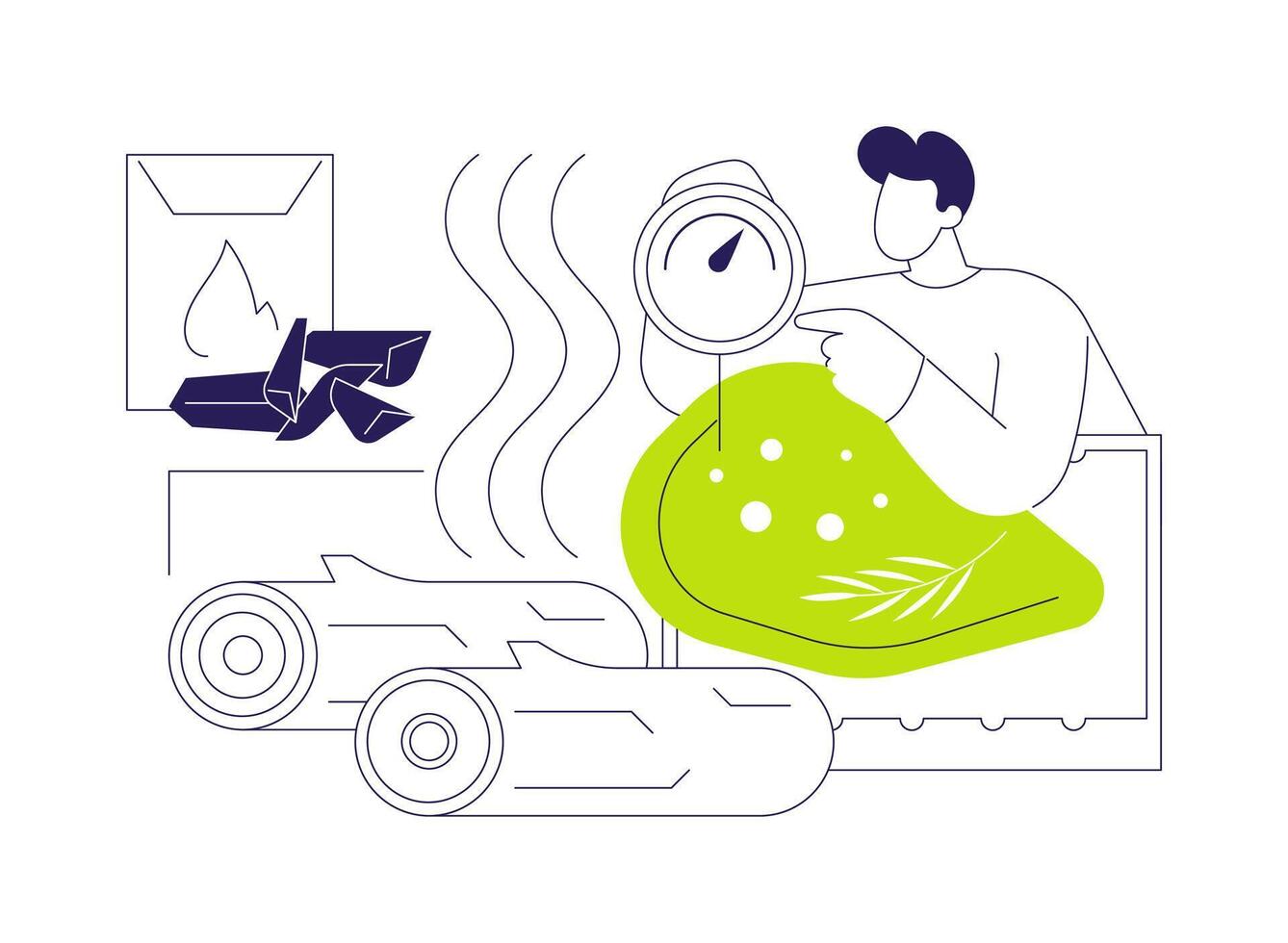 Woods for smoking abstract concept illustration. vector