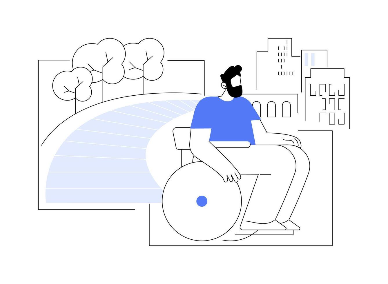 Accessible path isolated cartoon illustrations. vector