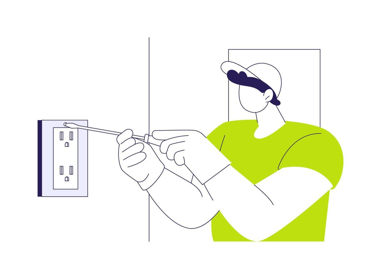 Sockets installation abstract concept illustration. vector
