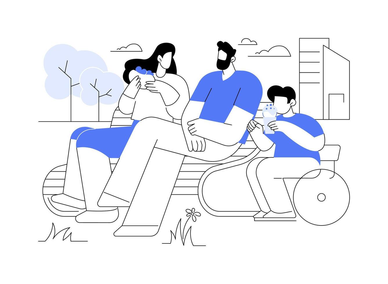 Recreation area isolated cartoon illustrations. vector