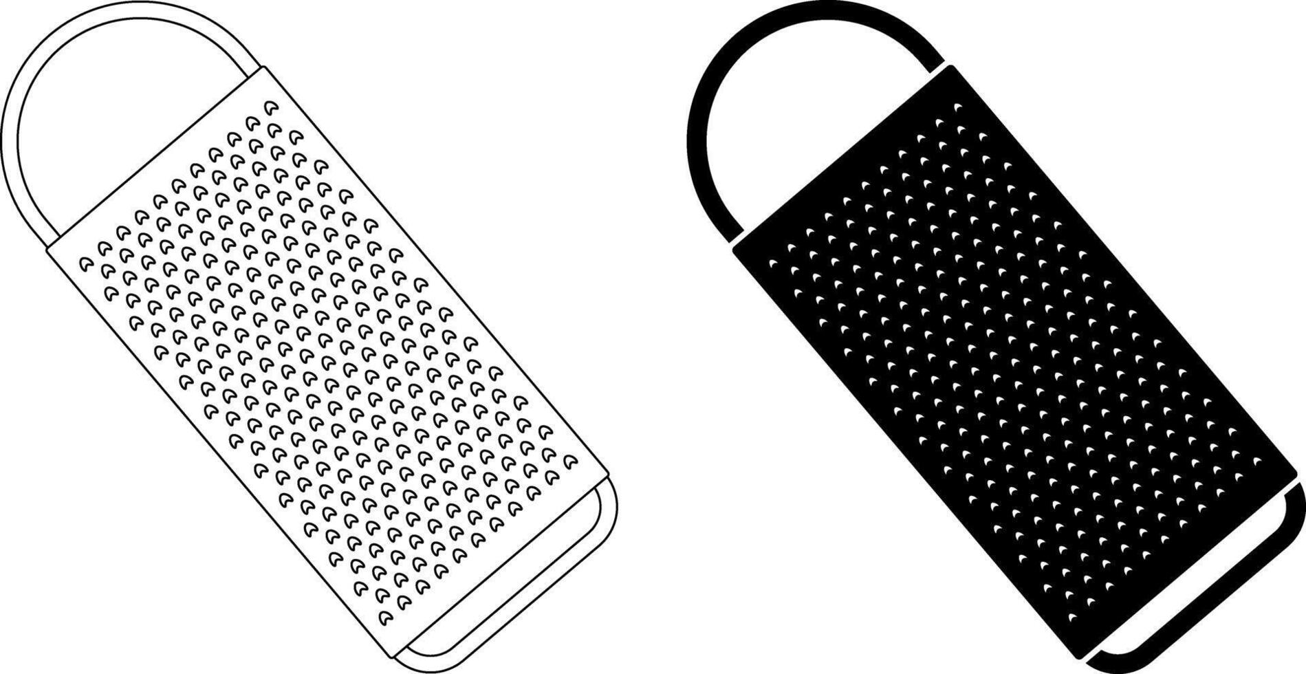 outline silhouette grater icon set vector