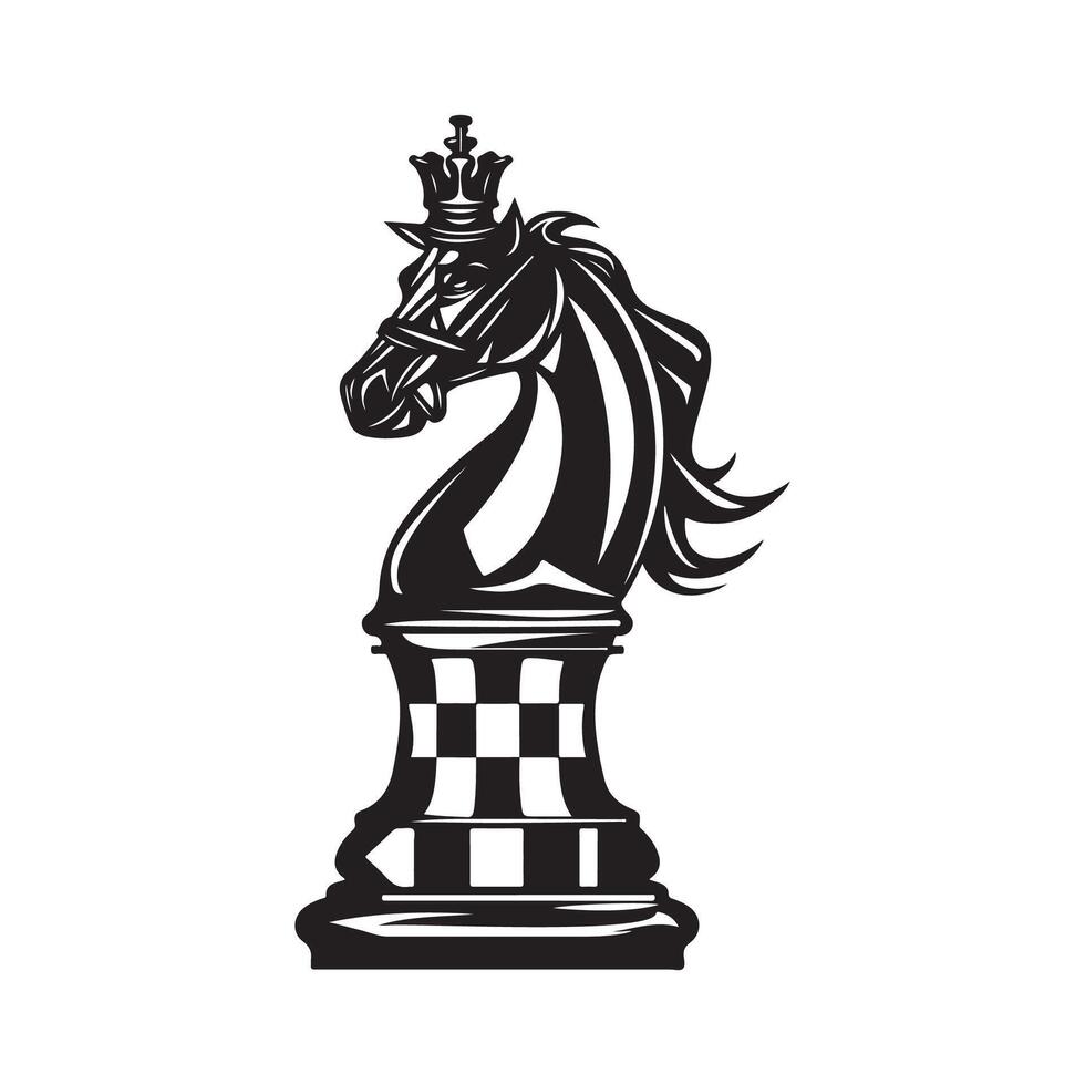 Chess Knight Horse Logo Design Stock image isolated on white vector