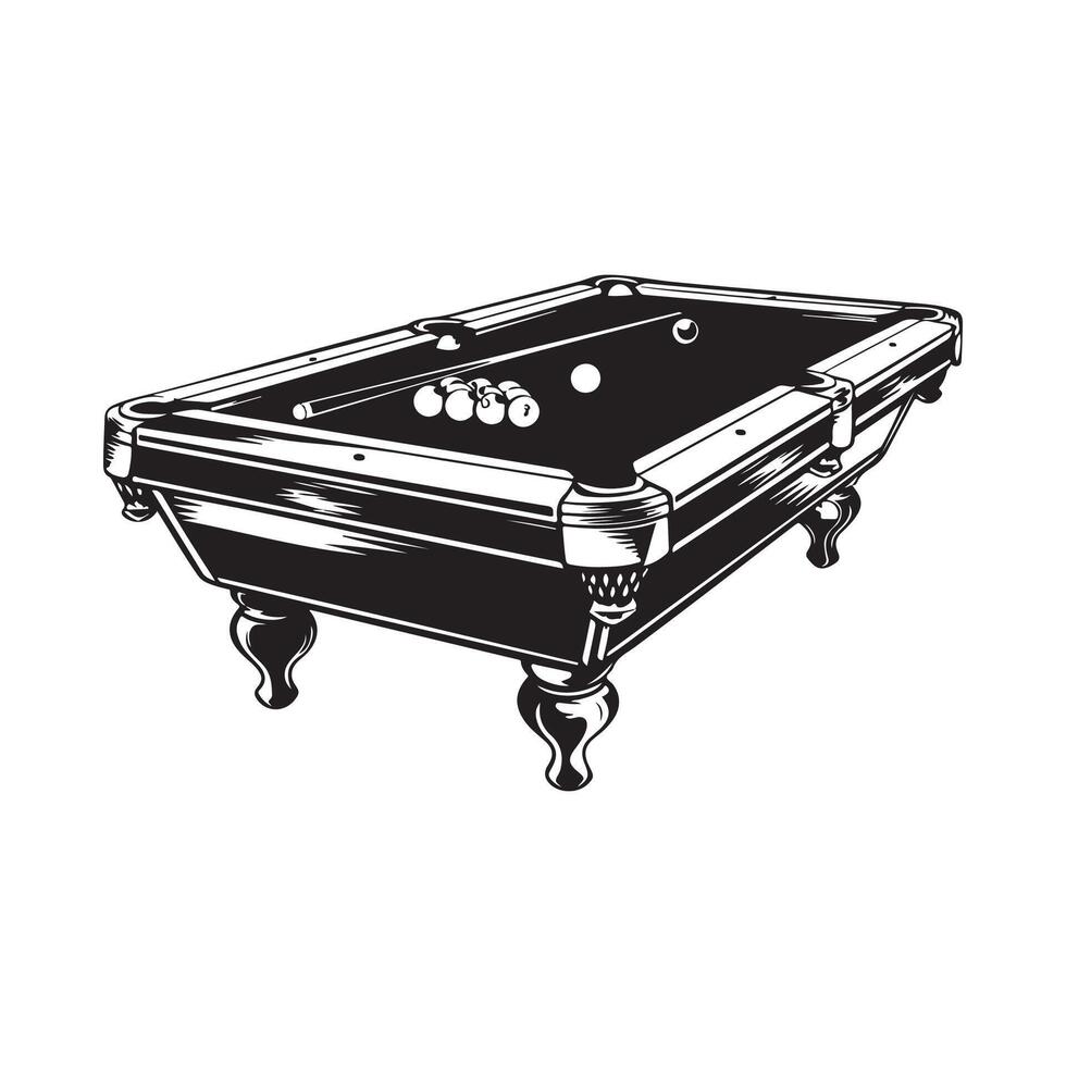 Pool Table Silhouette image isolated on white background vector