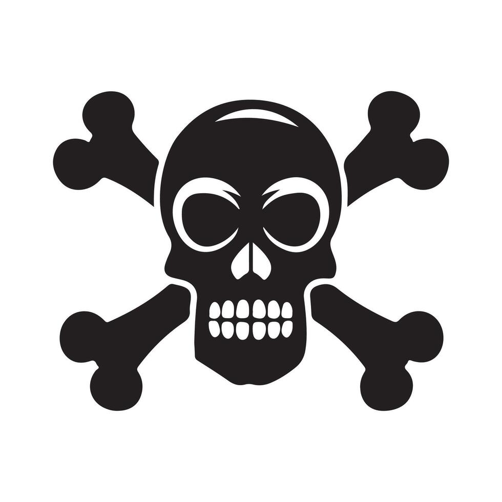 Skull and Crossbones logo Icon design on White Background vector