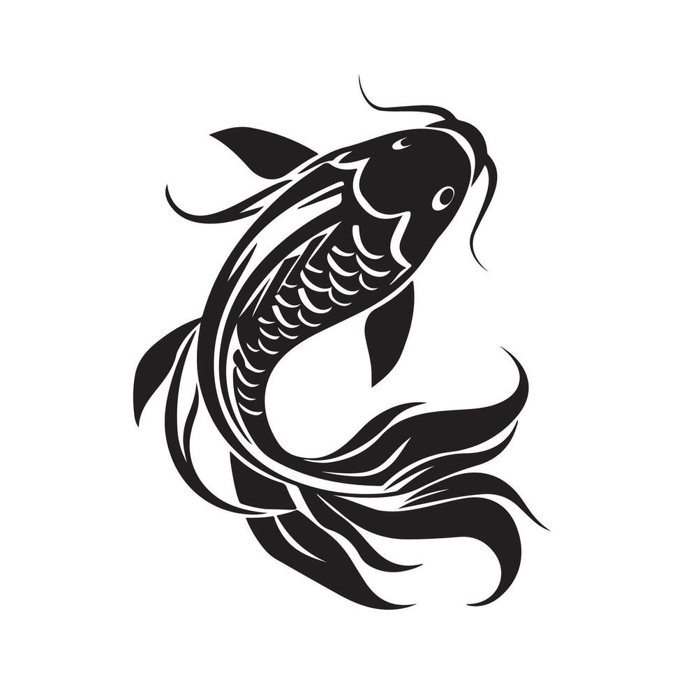 Koi Simple Silhouette Stock Illustration and vector