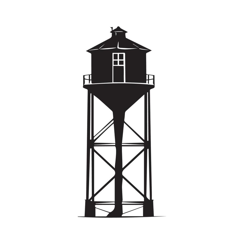 Water tower silhouette image on white background Stock Design Image vector