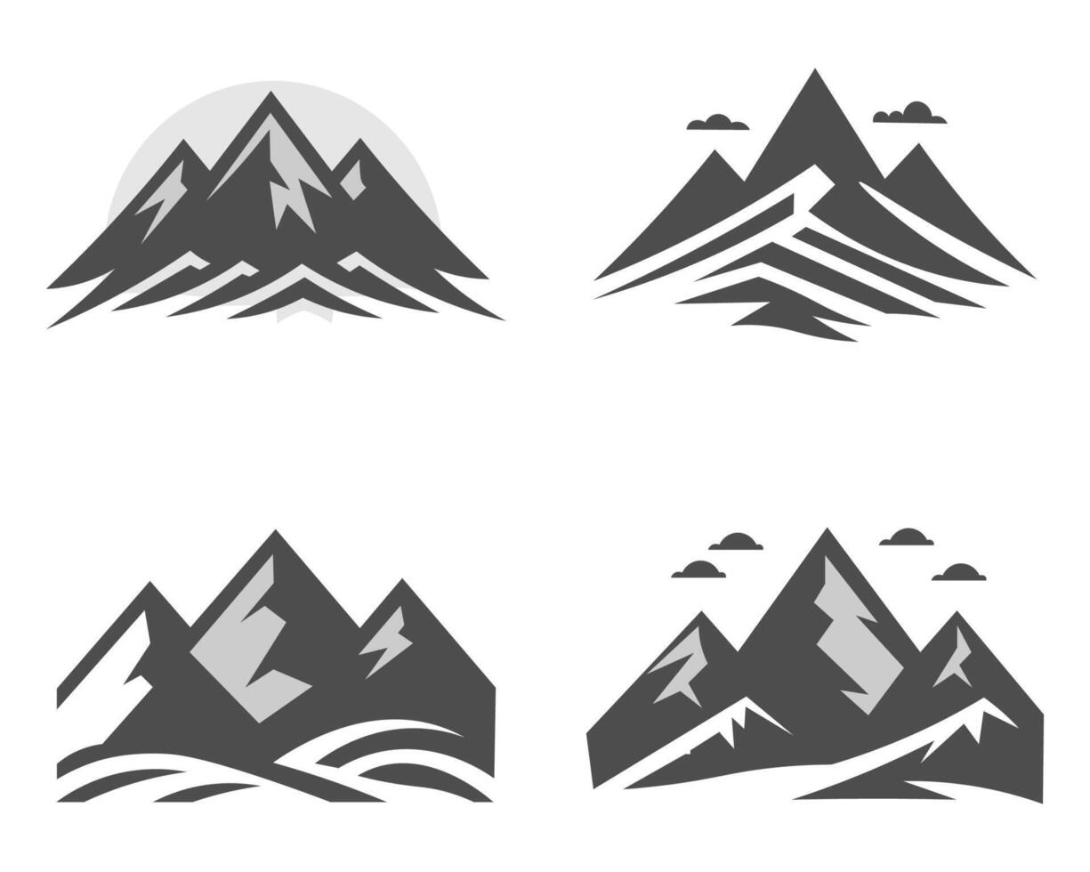 Set of Mountain Silhouette. Mountain Icon Shape Set for Logo. vector