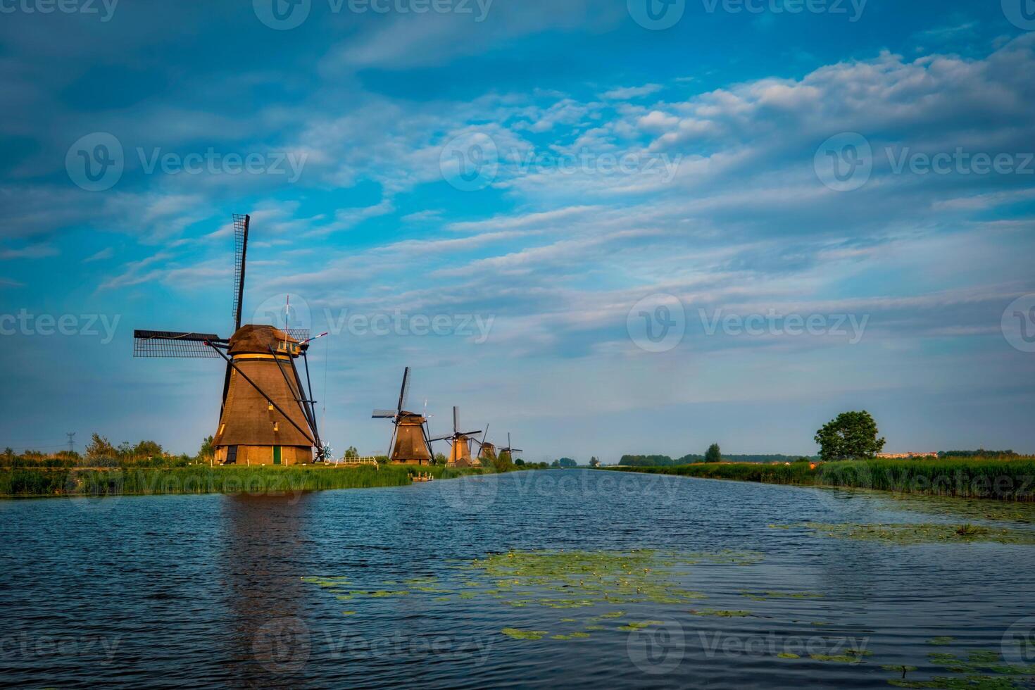 Windmills at Kinderdijk in Holland. Netherlands photo