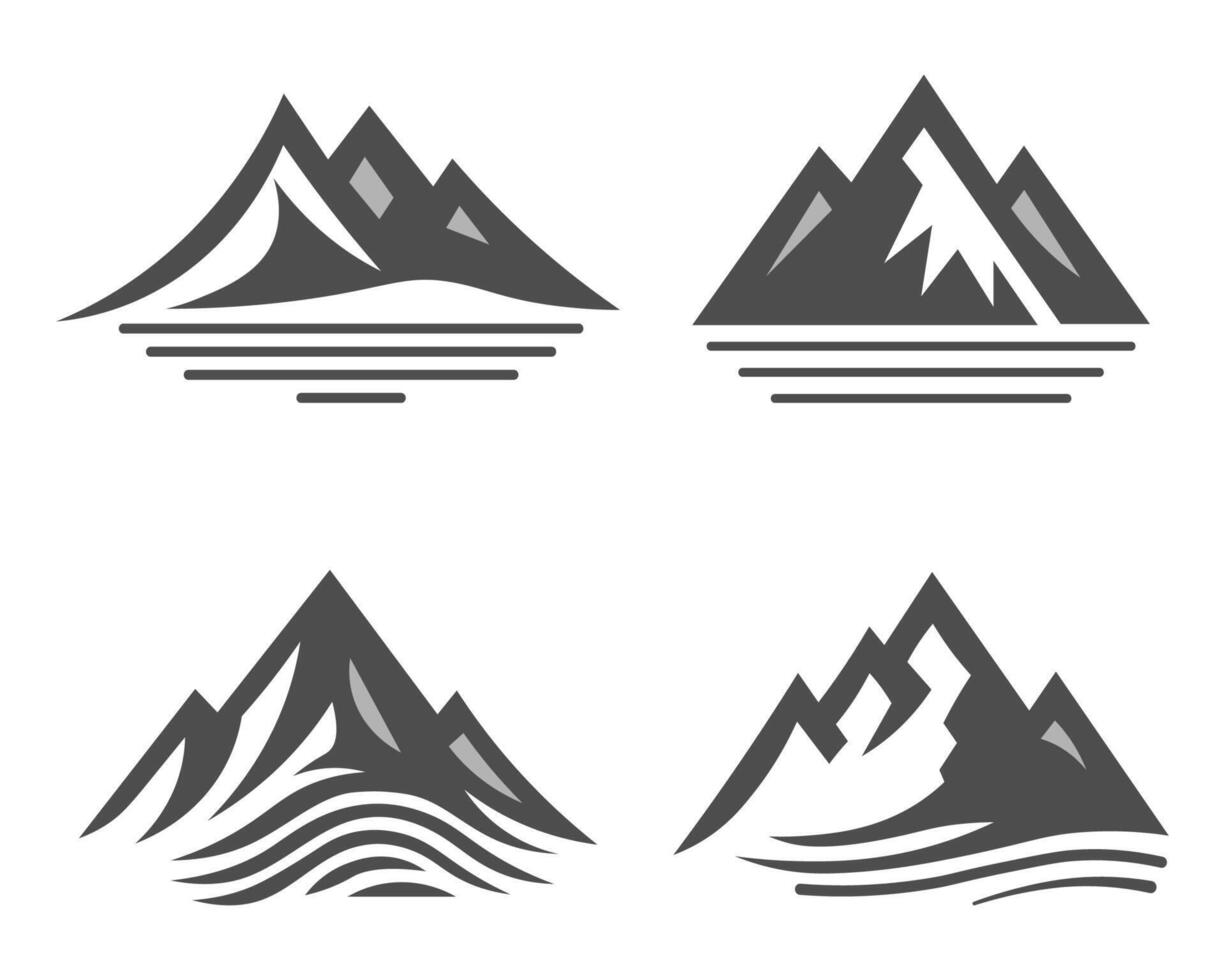 Set of Mountain Silhouette. Mountain Icon Shape Set for Logo. vector