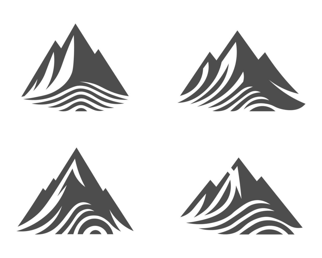 Set of Mountain Silhouette. Mountain Icon Shape Set for Logo. vector