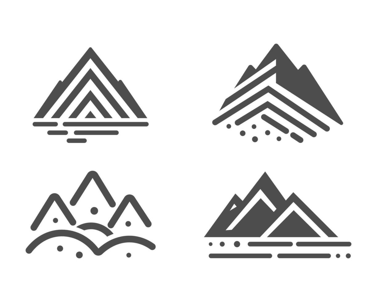 Set of Mountain Silhouette. Mountain Icon Shape Set for Logo. vector