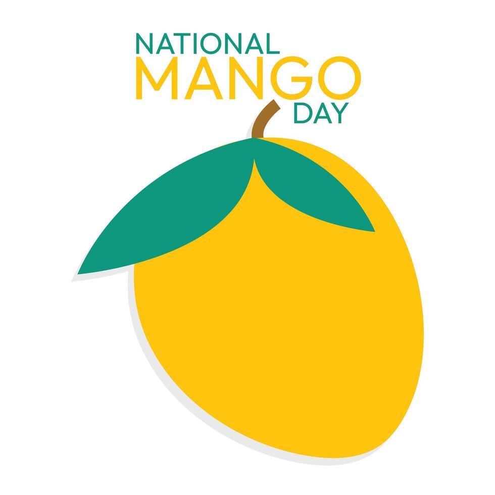 National mango day illustration, mango fruit mango day on white background. vector