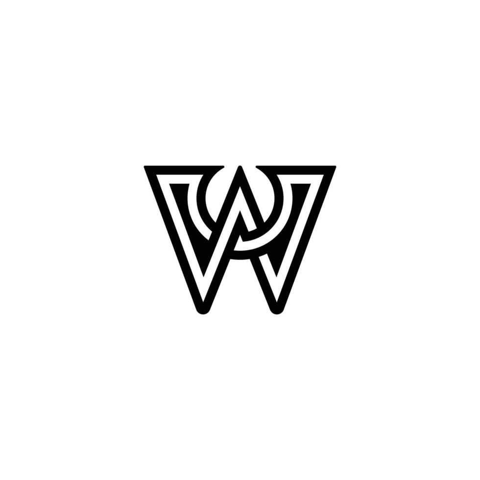 Alphabet Initials logo UW, WU, W and U vector