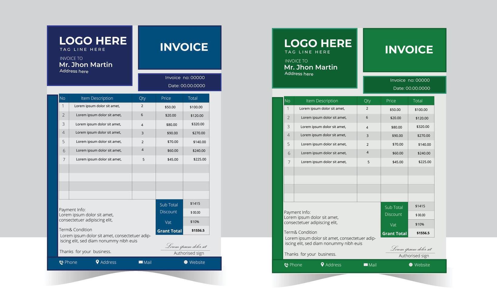 Professional Invoice Designs to Impress Your Clients vector