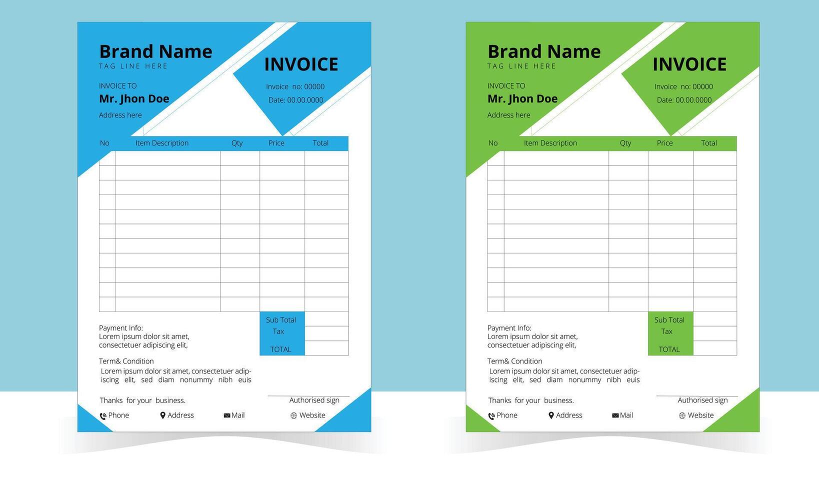 Professional Invoice Designs to Impress Your Clients vector