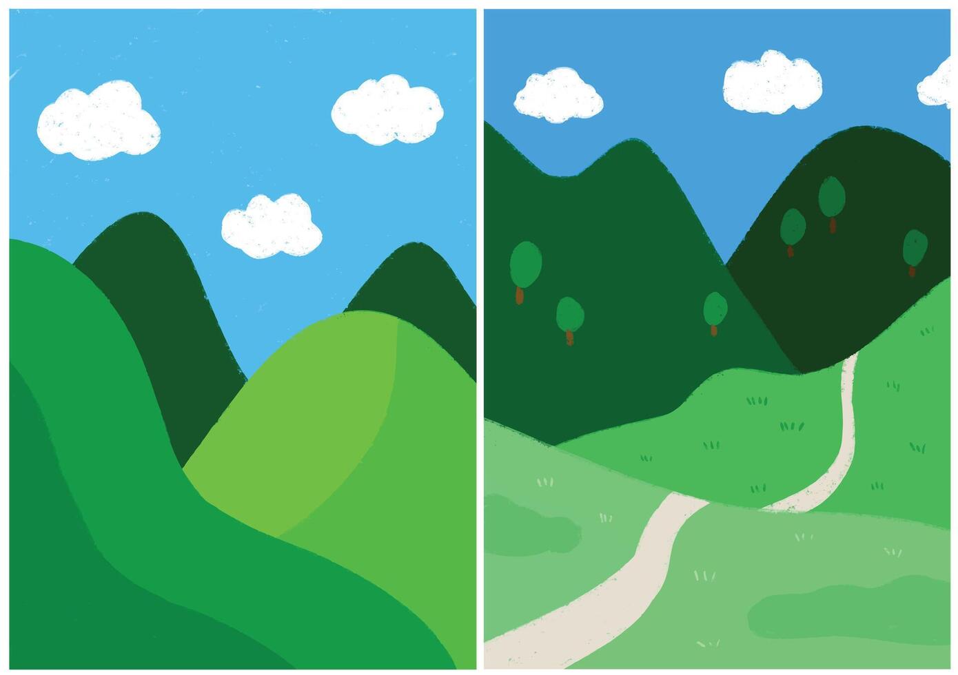 Landscapes of mountains and sky in the countryside background. vector