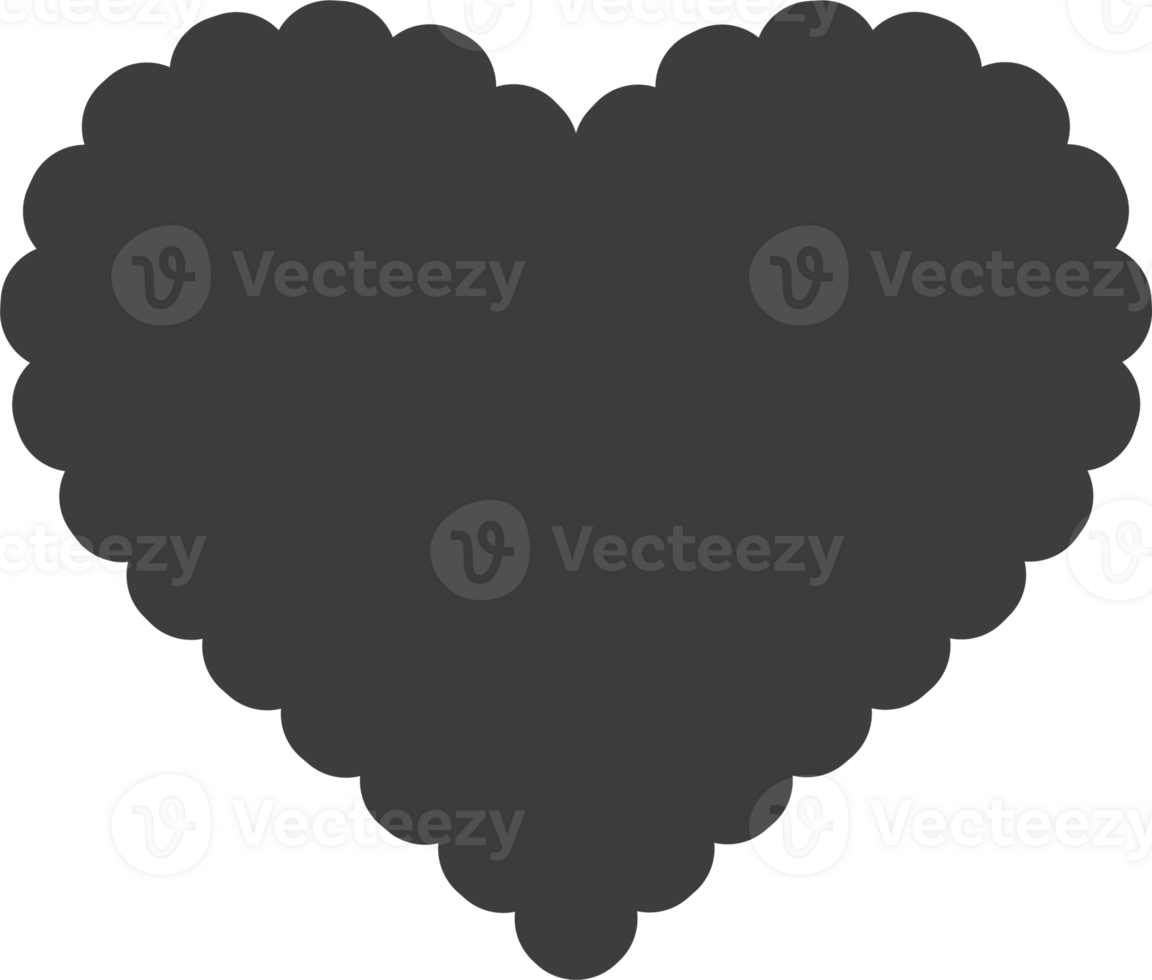 Scallop edge frame. Heart shape with lace pattern. Frill cute box. Geometric wavy sticker and squiggle vintage label png